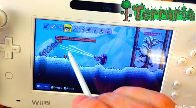 Let’s Play Terraria Wii U – Game-Pad Mode, Building, Map and Inventory